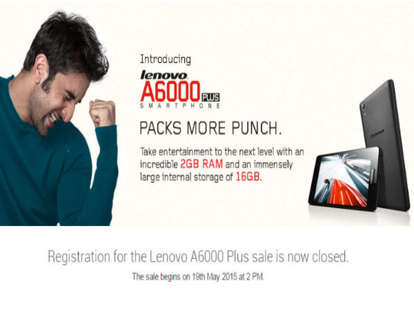 Lenovo A6000 Plus to Go on Flash Sale at 2PM on Flipkart Lenovo A6000 Plus to Go on Flash Sale at 2PM on Flipkart