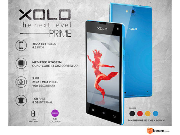 Xolo Prime with Lollipop 5.0 is Now Available at Infibeam at Rs 5,629