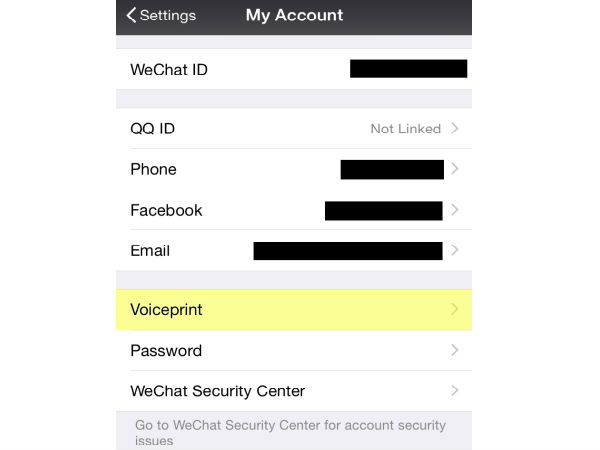 Now Login Your WeChat Account Using Voiceprint Feature