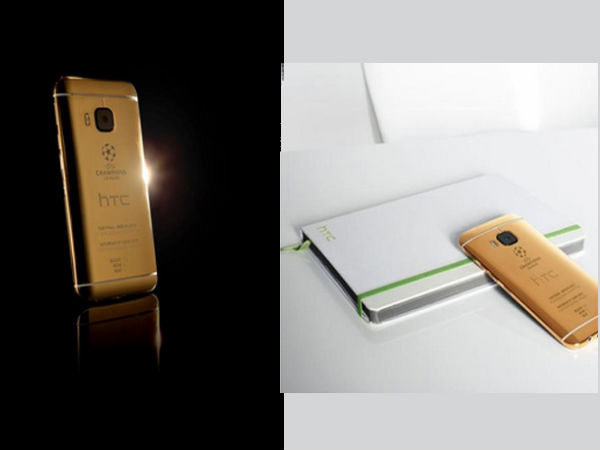 HTC shows off 24k Gold One M9 at UEFA Champions League 2015
