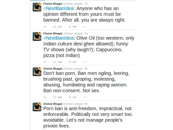 Ban on porn anti-freedom, impractical: Chetan Bhagat