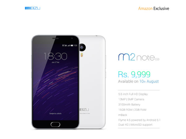 Meizu M2 Note Finally Comes to India at Rs 9,999