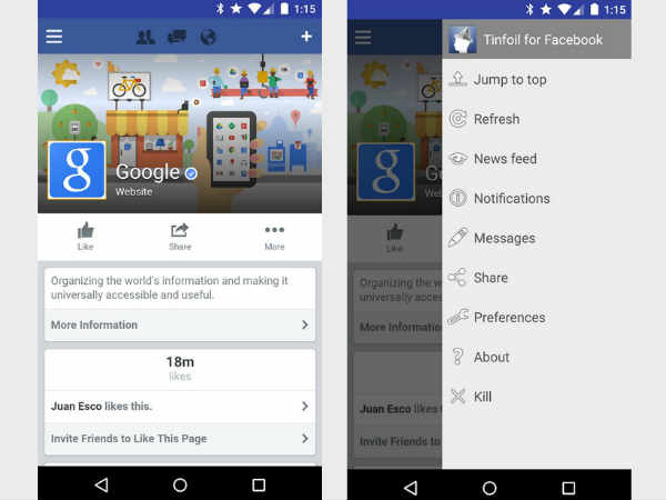 Tinfoil for Facebook