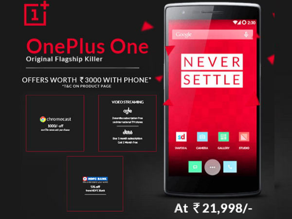 OnePlus One 64GB Sandstone Black Model Now Available at Rs 21,998