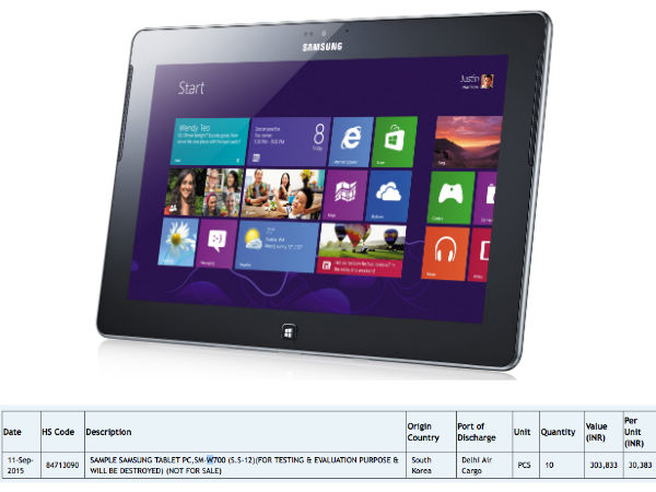 Samsung's 12-inch Windows 10 Tablet Comes To India For Testing