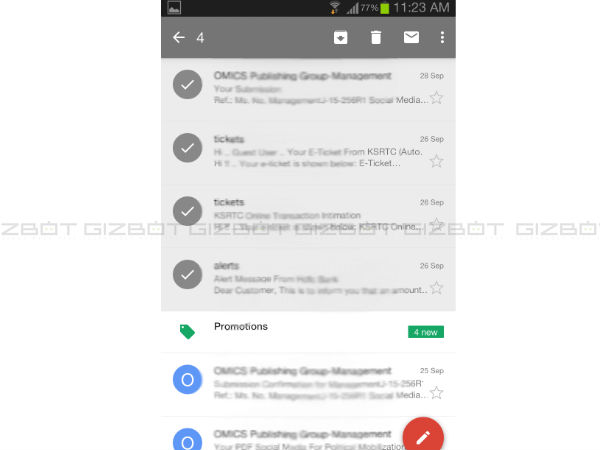 Tap Sender To Select Multiple Emails