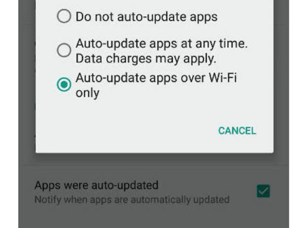 Update Apps Over Wi-Fi While Charging