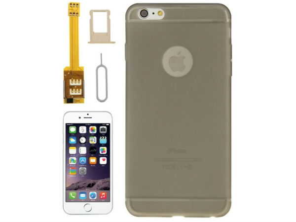 Crazy4Gadget 4 in 1 (Dual SIM Card Adapter + TPU Case + Tray Holder + Sim Card Tray Holder Eject Pin Key) for iPhone 6s & 6S Plus