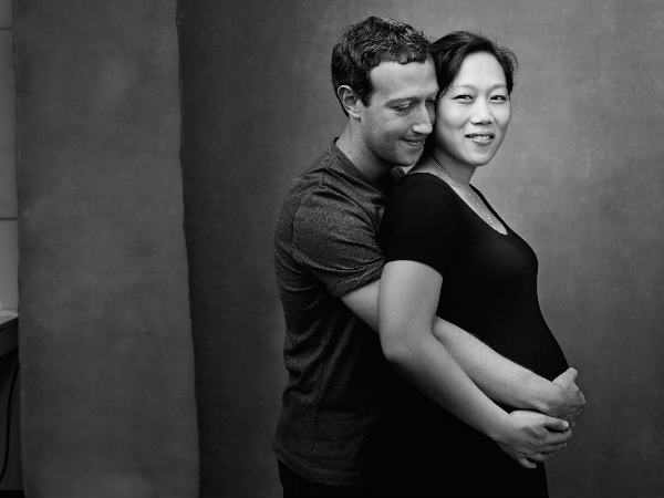 A photo of Priscilla and Zuckerberg
