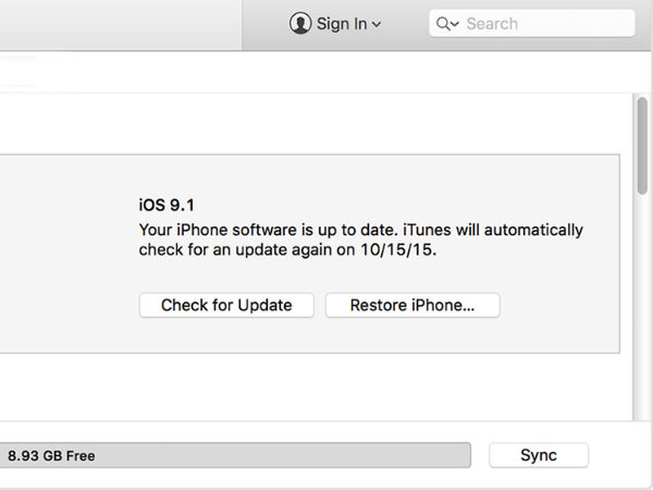 Restore iPhone Using iTunes
