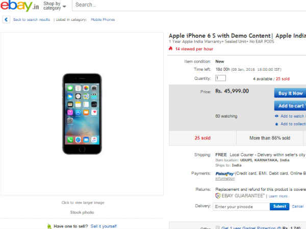 Ebay (Apple iPhone 6s)