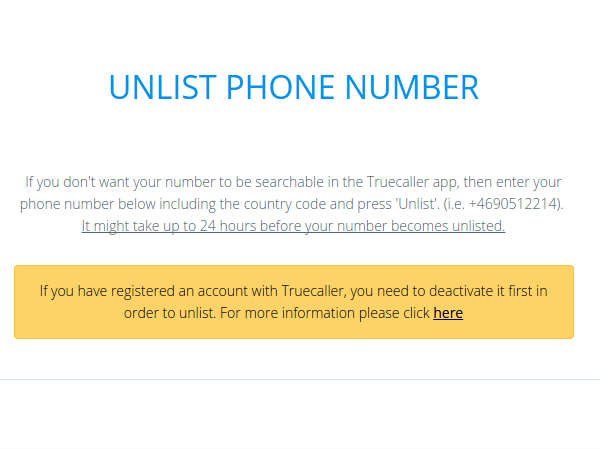 Unlisting your Mobile Number 