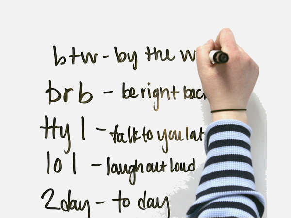 Avoid using SMS lingo