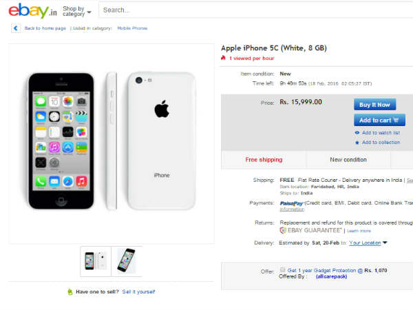 Apple iPhone 5C Available in ebay