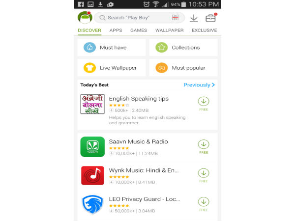 Mobomarket: A Third Party App Store with 4 Indian language support