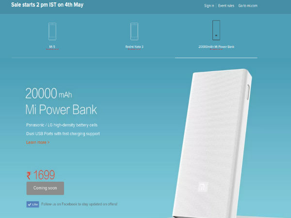 Xiaomi Mi 5, Redmi Note 3 and 20000mAh Power Bank Coming in May