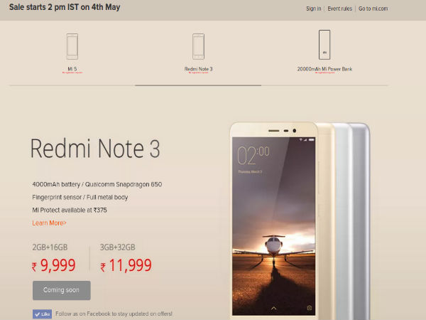 Xiaomi Mi 5, Redmi Note 3 and 20000mAh Power Bank Coming in May