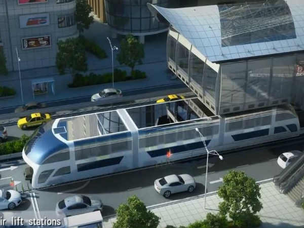 This Futuristic Bus Lets you Drive Your Car Underneath it