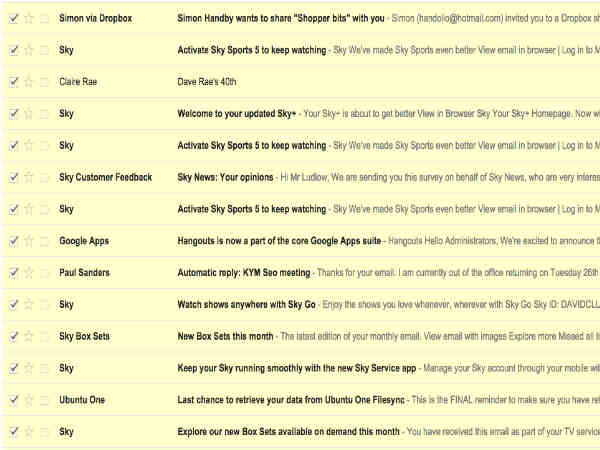 Select multiple emails