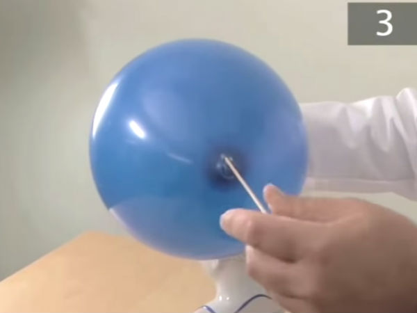 Pierce a balloon without popping it