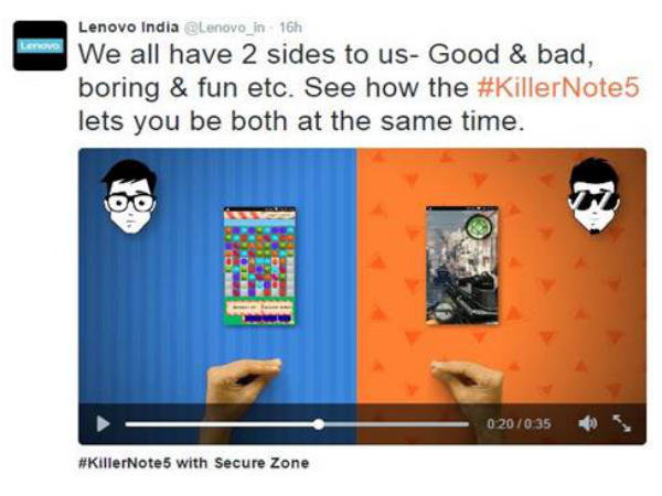 Lenovo Vibe K5 Note dual OS interface teased ahead of August 1 launch