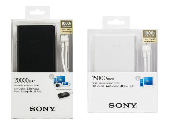 Sony Launches New 15,000mAh and 20,000mAh power banks on Flipkart