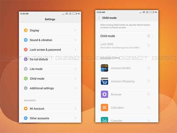 A dedicated Child Mode
