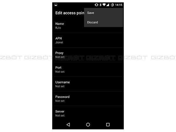 Default Settings for APN