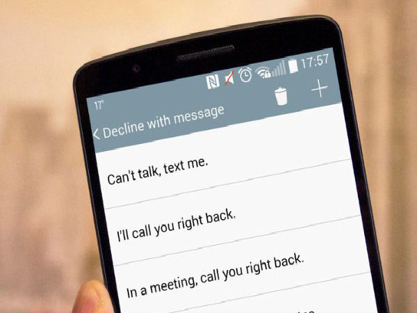 Reject calls with a text