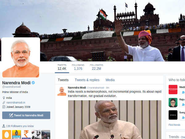 Modi pips Big B, becomes most followed Indian on Twitter