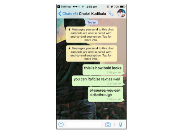 Bold, italicise, and strikethrough