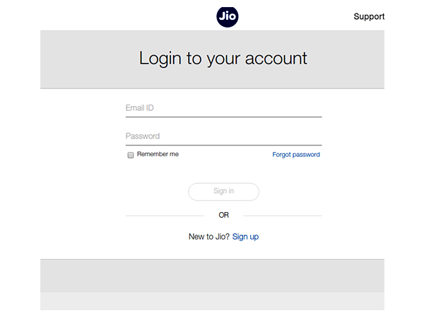 Sign In to your Jio Account