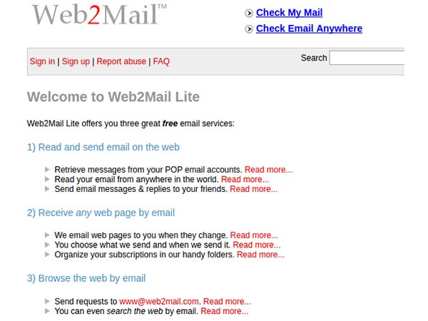 Access Web Pages via Email