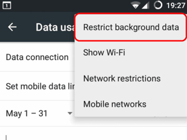 Turn off Restrict Background Data