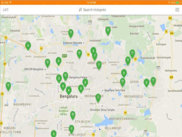 Find nearby JioNet Hotspots