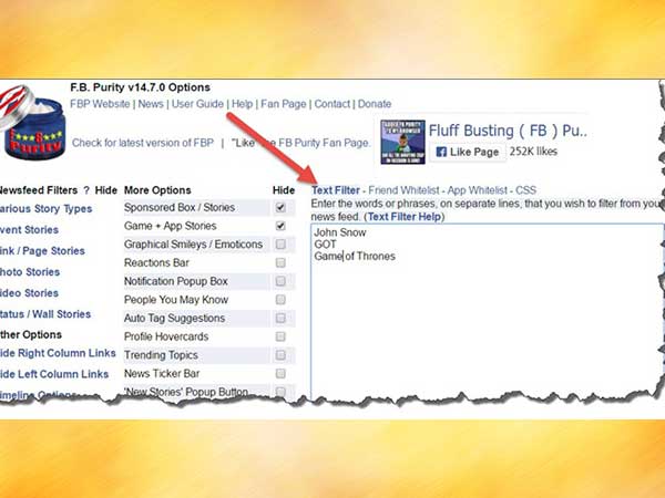 STEP 1: Click on the FB Purity Link