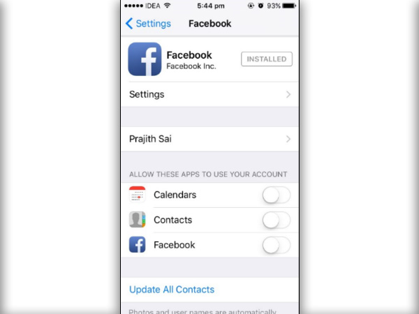 Step 3: Enter Facebook credentials
