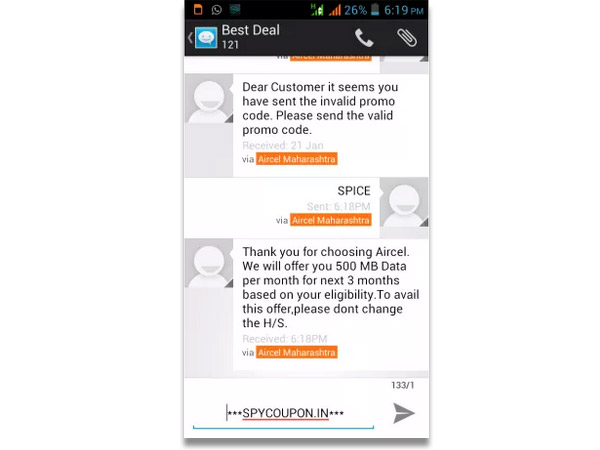 Get Free 3G Internet on Your Aircel Number Instantly