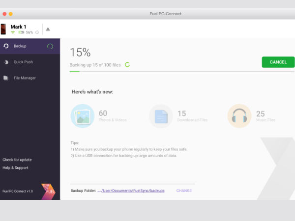 CREO Fuel OS Gets PC-Connect for Easy File Transfer and Backup