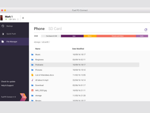 CREO Fuel OS Gets PC-Connect for Easy File Transfer and Backup
