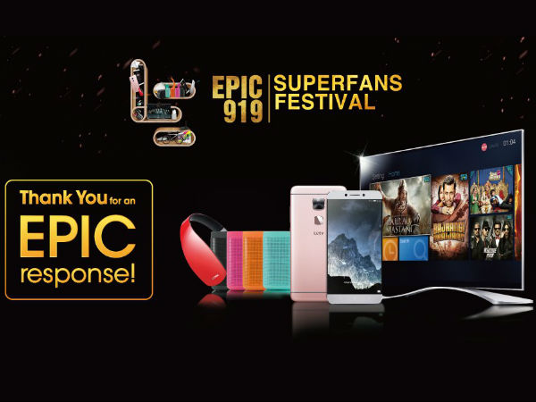 LeEco Crosses Rs. 100 Crore Mark in their EPIC 919 Festival