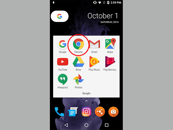 Step 1: Open a browser on your tablet