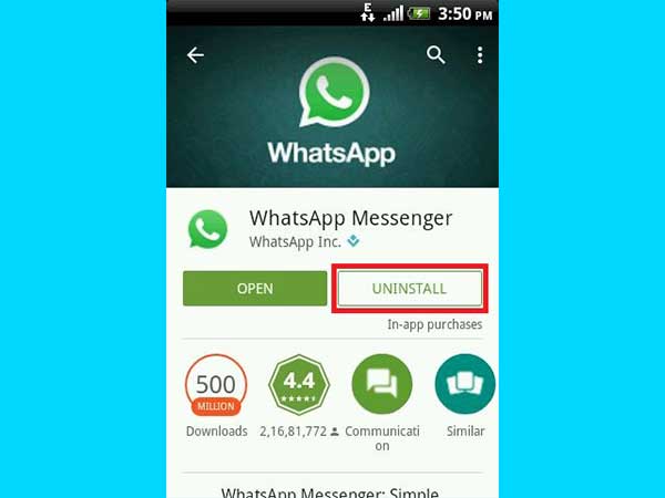 Step 2: Uninstall the Application