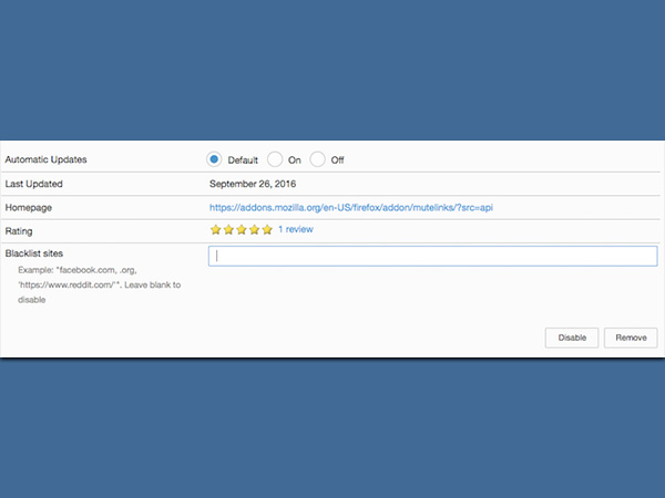 4. FireFox Users can install MuteLinks