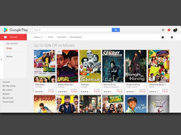 Google Play Store offer up to 50% Off on Movies