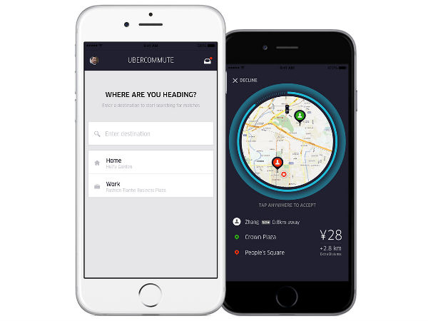 Carpool with Uber users to save money and environment