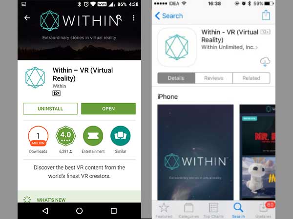 Immerse yourself in VR with Within VR (VRSE previously)