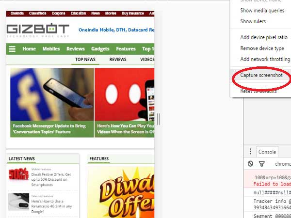 Capture A Screenshot in Google Chrome Without Installing An Extension
