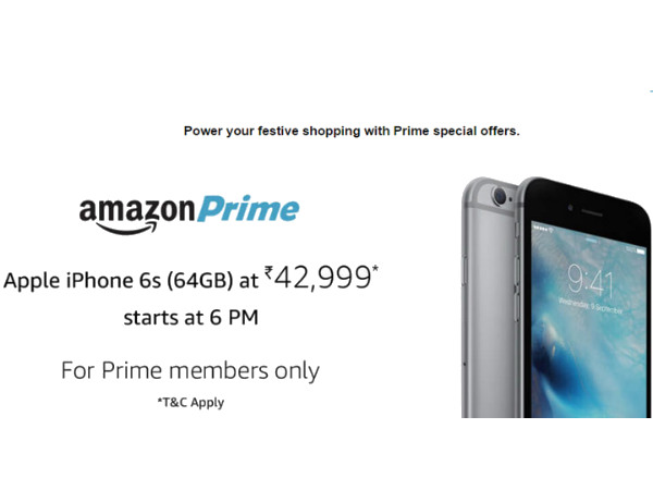 Amazon Deal: Apple iPhone 6s 64GB for Just Rs. 42,999 at 6PM Today!
