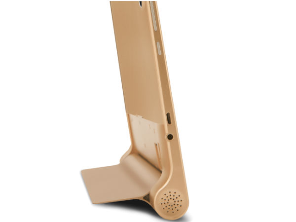 A tablet with a stand